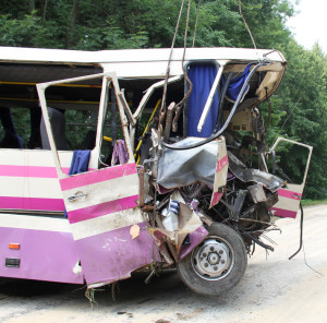 Scene of bus crash where tourists were died