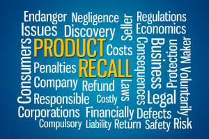 Product Recall word cloud on Blue Background